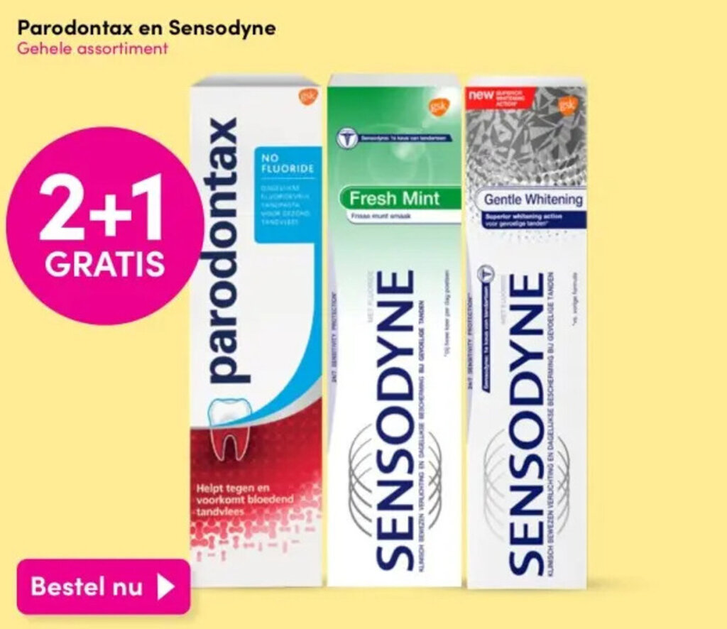 Parodontax en Sensodyne aanbieding bij DA