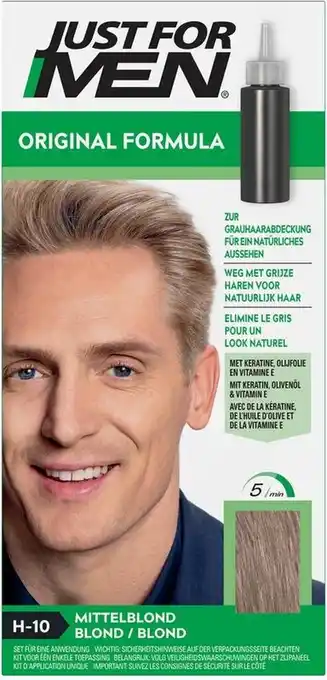 Bol.com Just for men original haarkleuring h10 blond - haarverf voor mannen - professionele grijsdekking in 5 minuten - 100% natuurli aanbieding