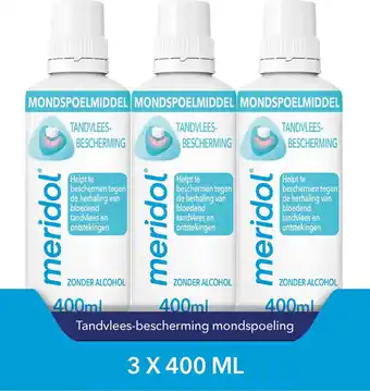 Bol.com Meridol mondwater tandvlees - 3 x 400 ml - voordeelverpakking aanbieding
