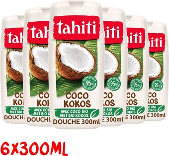 Bol.com Tahiti douchegel kokos 6 x 300ml - douchegel voordeelverpakking aanbieding
