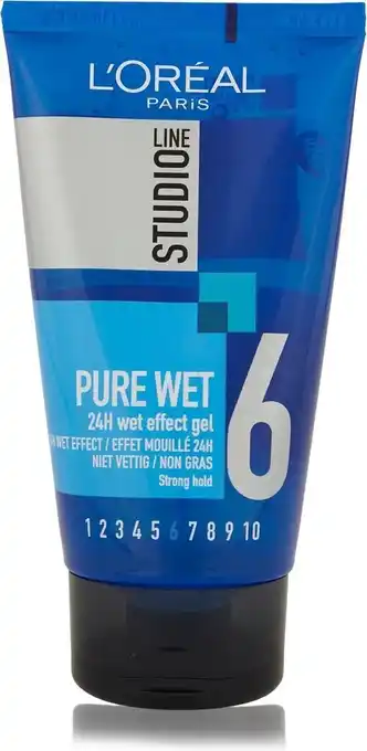 Bol.com L’oréal paris studio line - pure wet gel - sterke fixatie - 150ml aanbieding