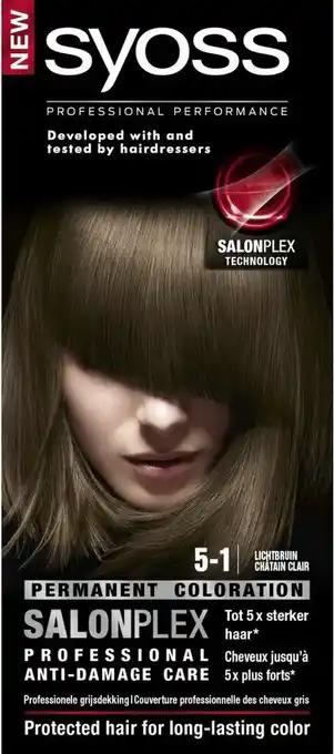 Bol.com Syoss color baseline 5-1 lichtbruin haarverf - 1 stuk aanbieding
