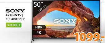 Expert SONY 4K UHD TV | KD-50X89JAEP aanbieding