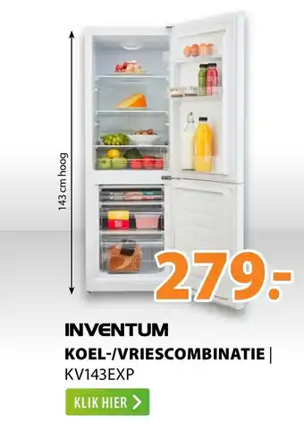 Expert INVENTUM Koel-/Vriescombinatie | KV143EXP aanbieding