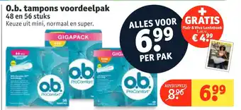 Kruidvat 0.b. tampons voordeelpak aanbieding