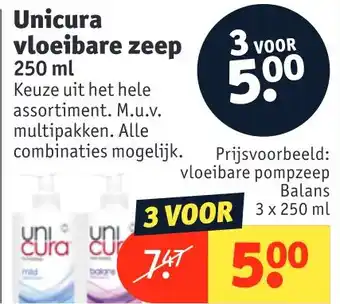 Kruidvat Unicura vloeibare zeep 250 ml aanbieding