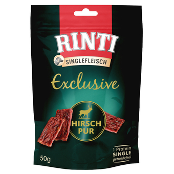 Zooplus Rinti singlevlees exclusive snack 50 g - hert puur aanbieding