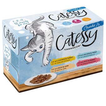 Zooplus 12 x 100 g catessy bites in saus of gelei mix extra voordelig! - hapjes in gelei aanbieding