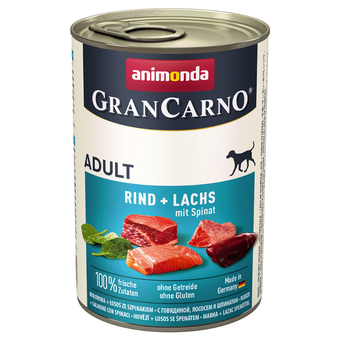 Zooplus 6x400g original adult rund & zalm met spinazie animonda grancarno hondenvoer aanbieding