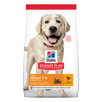 Zooplus 18kg adult light large breed met kip hill's science plan hondenvoer aanbieding