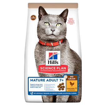 Zooplus 1,5kg mature adult 7+ no grain met kip hill's science plan kattenvoer aanbieding