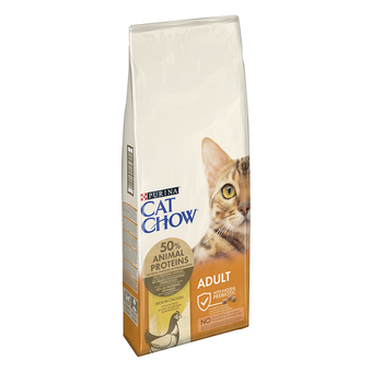 Zooplus 15kg adult kip & kalkoen cat chow kattenvoer droog aanbieding