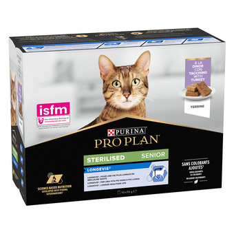 Zooplus Purina pro plan sterilised senior longevis 10 x 85 g kalkoen kattenvoer - kalkoen aanbieding