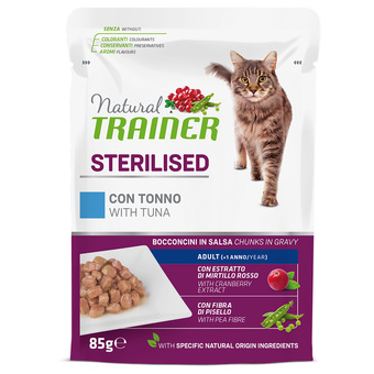 Zooplus 12x85g tonijn adult gesteriliseerd natuurlijk trainer natte kat aanbieding