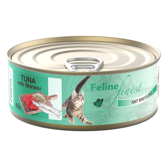 Zooplus 5 + 1 gratis! 6 x 85 g feline finest katten natvoer - tonijn met breitling aanbieding