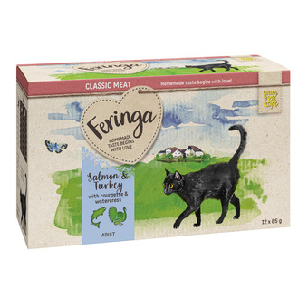 Zooplus Probeerprijs! feringa maaltijdzakjes kattenvoer 12 x 85 g - zalm & kalkoen met courgette (12 x 85 g) aanbieding