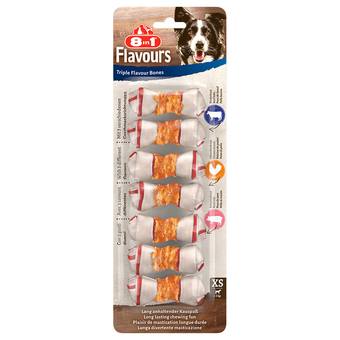 Zooplus 2 + 1 gratis! 8in1 triple flavour rolls kauwsticks - kauwbotten xs (3 x 7 stuks) aanbieding