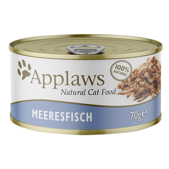 Zooplus 5 + 1 gratis! 6 x 70 g applaws kattenvoer in bouillon - zoutwatervis aanbieding