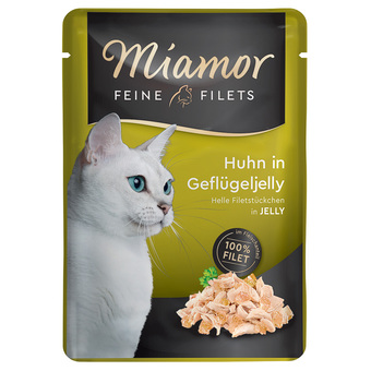 Zooplus Miamor fijne filets 6 x 100 g kattenvoer - kip in gevogeltegelei aanbieding