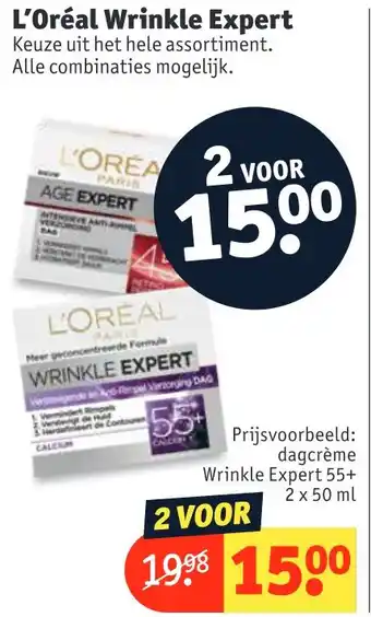 Kruidvat L'Oréal Wrinkle Expert 2x50 ml aanbieding