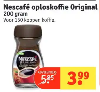 Kruidvat Nescafé oploskoffie Original 200 gram aanbieding