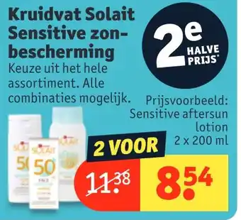 Kruidvat Kruidvat Solait Sensitive zonbescherming 2x200 ml aanbieding