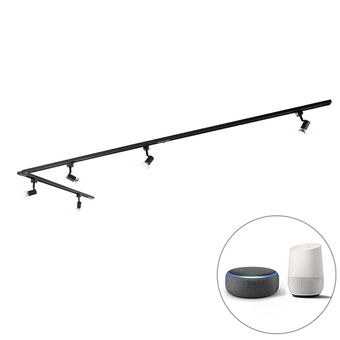 Lampenlicht.nl Smart railsysteem zwart 1-fase 5-lichts incl. wifi gu10 - jeany aanbieding