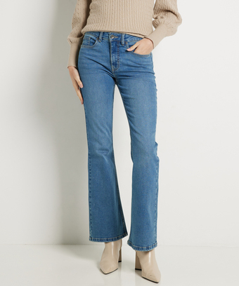 terStal Dames flared stretch jeans blauw in maat aanbieding