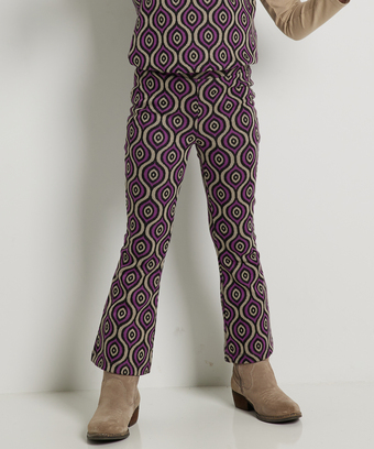 terStal Meisjes jacquard flared broek retro paars in maat aanbieding