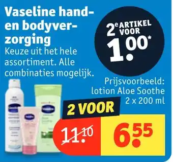 Kruidvat Vaseline hand- en bodyverzorging 2x200 ml aanbieding