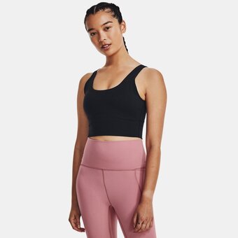 Under Armour Damestanktop under armour meridian fitted crop zwart / zwart l aanbieding