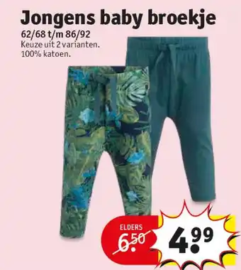 Kruidvat Jongens baby broekje aanbieding