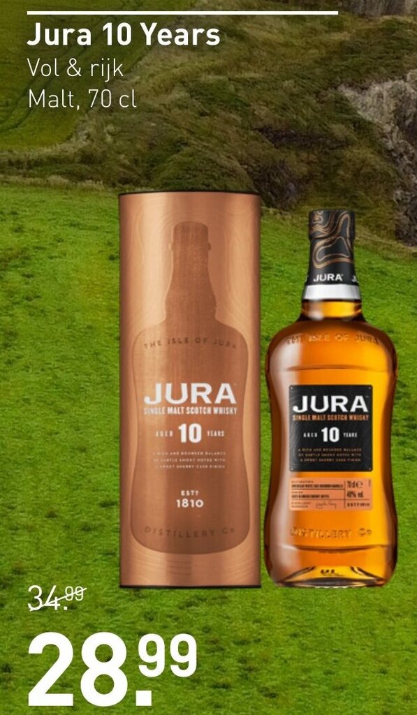 Jura 10 Years 70 cl aanbieding bij Gall & Gall