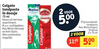 Kruidvat Colgate tandpasta in doosje 2x75 ml aanbieding