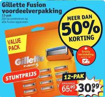 Kruidvat Gillette Fusion voordeelverpakking aanbieding