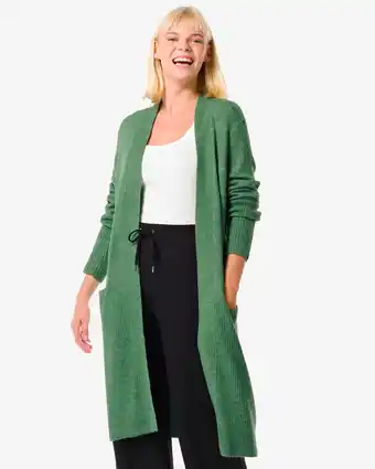 HEMA Hema dames vest gebreid lana groen (groen) aanbieding