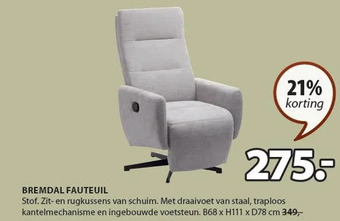 Jysk Bremdal fauteuil aanbieding