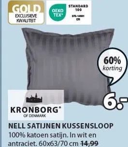 Jysk Nell satijnen kussensloop aanbieding