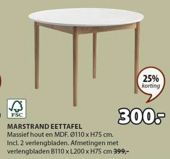 Jysk Marstrand eettafel aanbieding