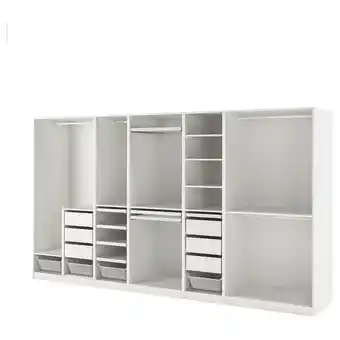 IKEA Pax kledingkastcombinatie, wit, 375x58x201 cm aanbieding