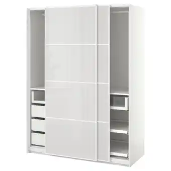 IKEA Pax / hokksund kledingkast, wit/lichtgrijs, 150x66x201 cm aanbieding