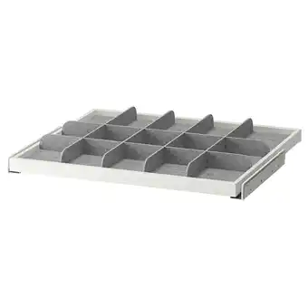 IKEA Komplement uittrekbare plank met verdeler, wit/lichtgrijs, 75x58 cm aanbieding