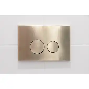 Sanitairwinkel.nl Geberit inbouwreservoir - up320 - qeramiq metal bedieningsplaat - dualflush - ronde knoppen - metaal goud geborsteld aanbieding