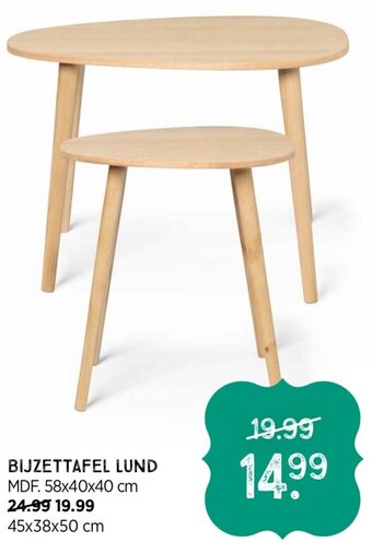 Xenos BIJZETTAFEL LUND 45x38x50 cm aanbieding