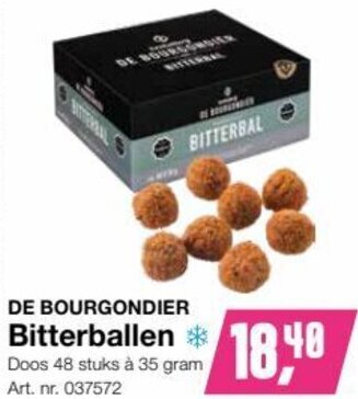 Bidfood DE BOURGONDIER Bitterballen, 48 stuks a 35g aanbieding