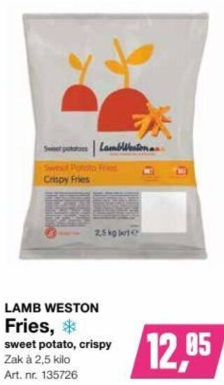 Bidfood LAMB WESTON Fries, 2.5 kilo aanbieding