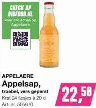 Bidfood APPELAERE Appelsap aanbieding