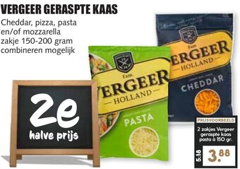 De Boerenschuur VERGEER GERASPTE KAAS aanbieding