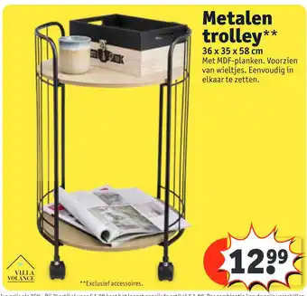 Kruidvat Metalen trolley 36x35x58 cm aanbieding