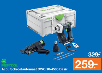 BOUWMAAT FESTOOL Accu Schroefautomaat DWC 18-4500 Basic aanbieding